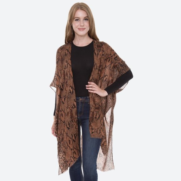 One Blessed Nana Tops - NWT *BOUTIQUE** ANIMAL PRINT KIMONO